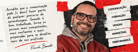 Ricardo Barceló com a sua mensagem sobre comunicação, formação, vendas, marketing e performance